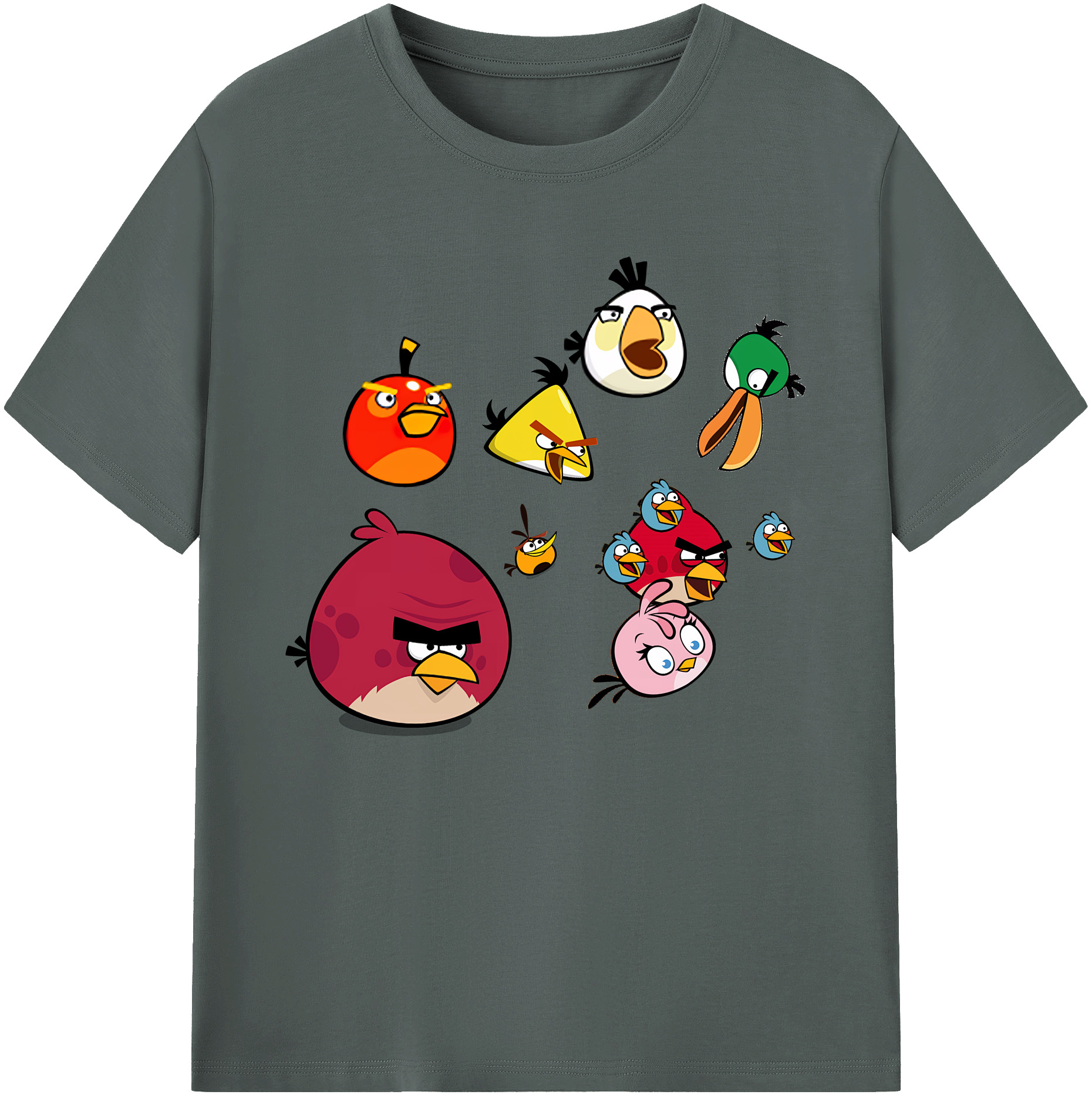 （画像用） Angry Birds アングリーバード 綿100％ メンズ半袖Tシャツ｜肌触りやわらか＆通気性